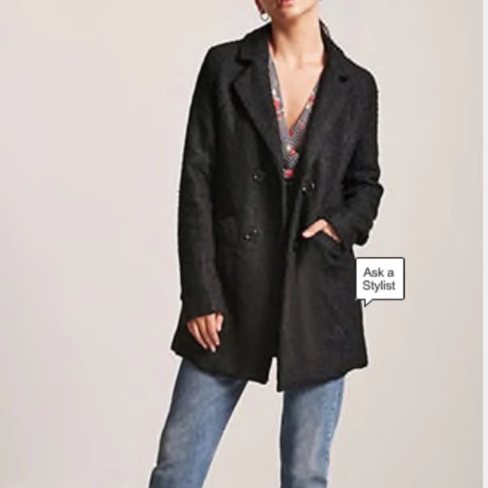Boucle Double-Breasted Peacoat